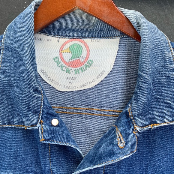 Vintage 90s Reworked Tiger Denim Duck Head Jacket Size XL - Picture 4 of 10